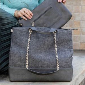 Beis Everyday Tote Charcoal Woven Gray Work Travel Bag